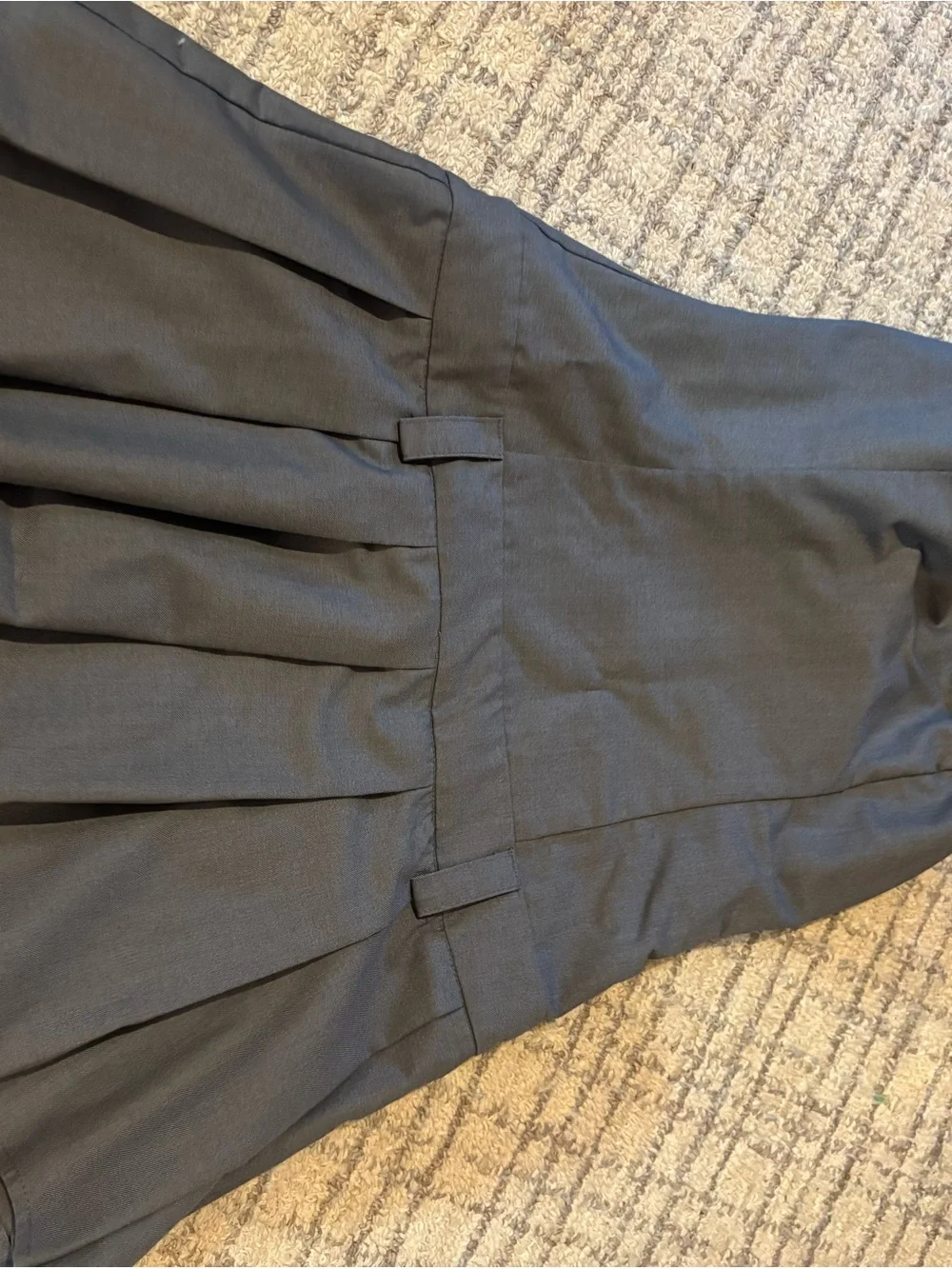 Strapless Pleated Mini Dress in Charcoal - Picture 2 of 5